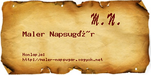 Maler Napsugár névjegykártya